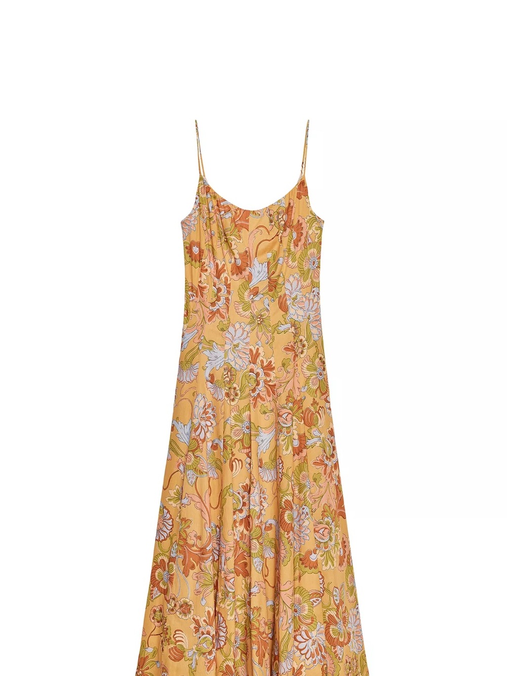 Zara Yellow Floral Maxi Slip Dress